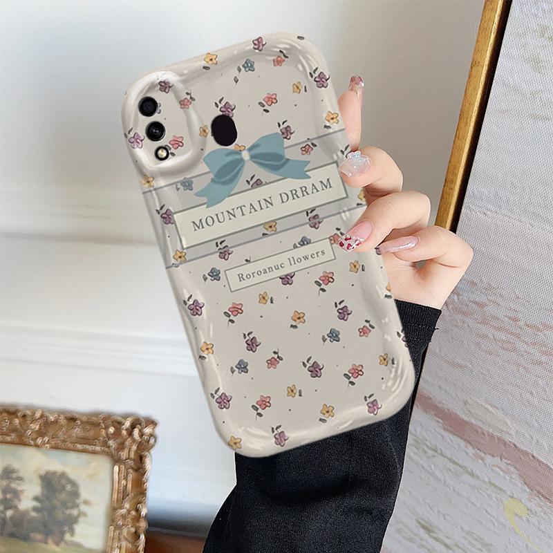 Ốp Lưng Cho Samsung Galaxy A20 A30 Hoạt Hình Kem Nơ Cặp Đôi Mềm TPU 3D Sóng Silicon Vỏ Điện Thoại