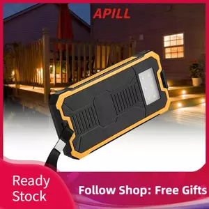 Apill Pin sạc dự phòng năng lượng mặt trời 20000mAh có cổng USB kép Bộ sạc di động để cắm trại ngoài trời Đi bộ đường dài Bộ pin sạc nhanh Điện thoại di động (Bộ DIY 4 màu) (Màu đen)