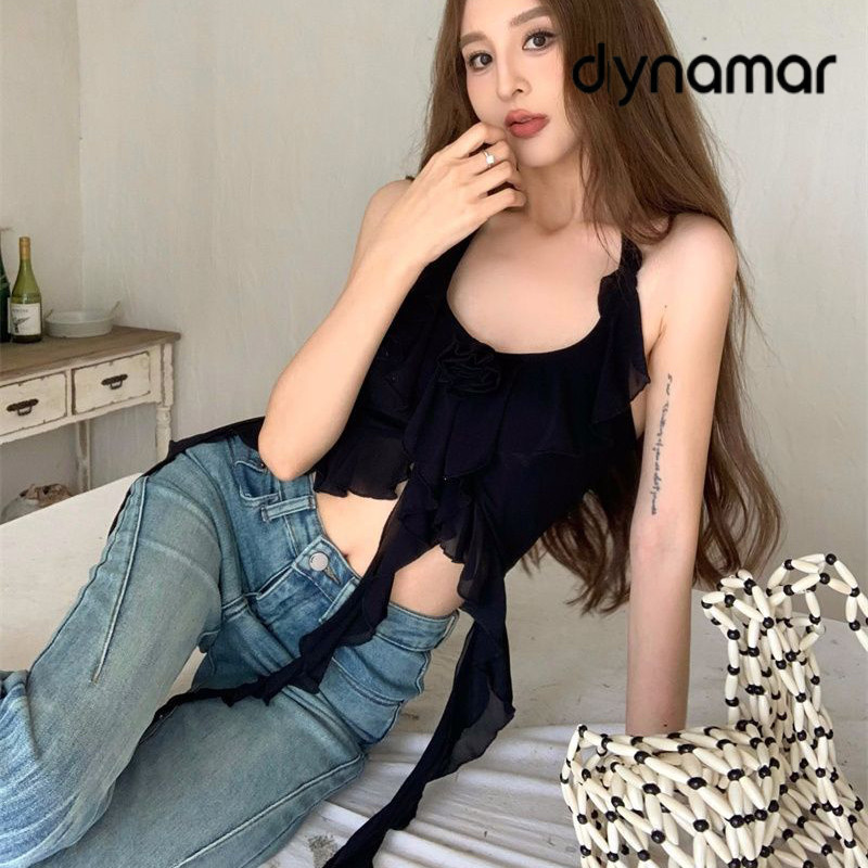 【dynamar】Áo lót cổ nơ buộc dây, áo hai dây in họa tiết da báo dành cho nữ, áo thun co giãn eo.