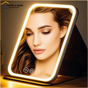 Gương Trang Điểm Đèn LED Cảm Ứng 3 Chế Độ HomeMate – Gương Makeup Gấp Gọn Chỉnh Ánh Sáng Có Sạc USB