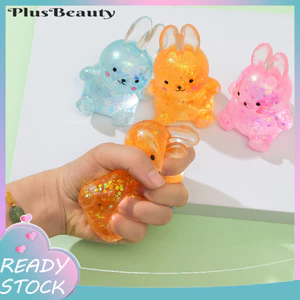 < Pluscloth > Đồ chơi giảm căng thẳng bóp động vật lấp lánh – Salamander Rabbit Bear Octopus Capybara Bóng thần tài giác quan để giải nén và giảm lo âu Bóng căng thẳng di động