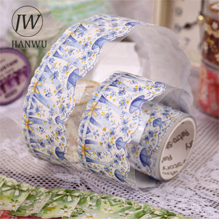 JIANWU Vải Rèm Series Vintage Hoa Ren Phong Cảnh Chất Liệu Cắt Dán Thêu Sò Băng Sáng Tạo DIY Tạp Chí Văn Phòng Phẩm