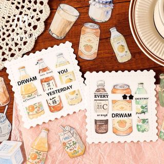JIANWU Tranh Mềm Hàng Ngày Series Vintage Bánh Mì Thực Phẩm Phong Cảnh Chất Liệu Cắt Dán PET Nhãn Dán Sáng Tạo DIY Tạp Chí Văn Phòng Phẩm