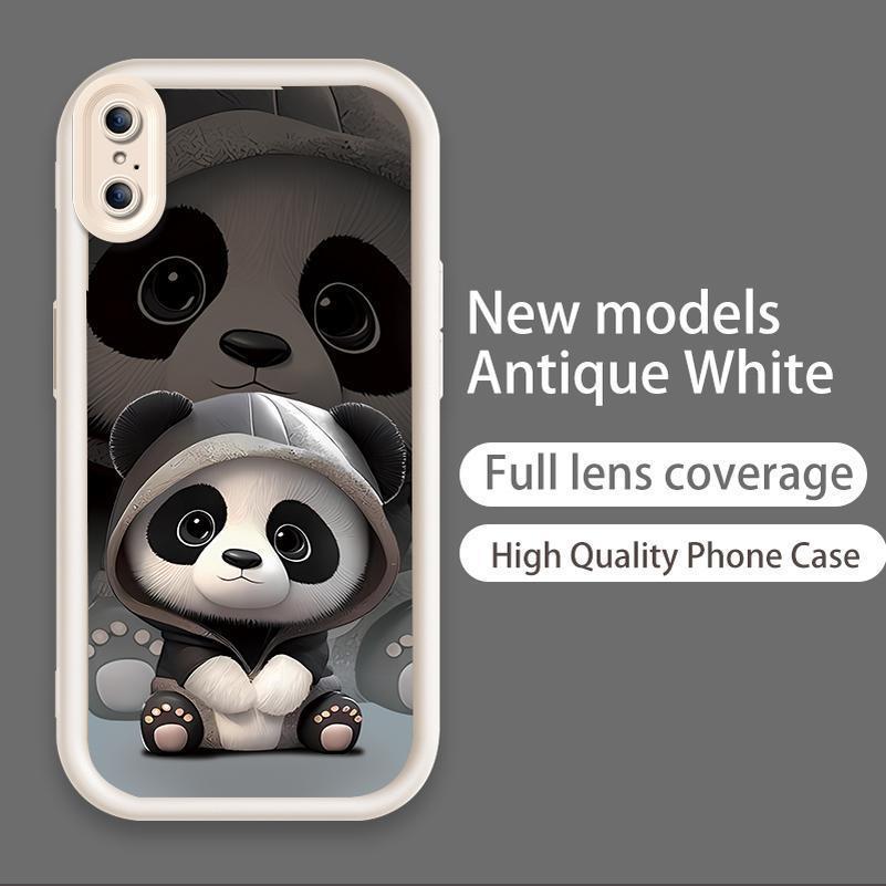 Ốp Lưng Cho iPhone X XR XS Max Hoạt Hình Silicon Xu Hướng Mềm Ốp lưng TPU Cặp Đôi Gấu Trúc Mắt Thiên Thần Ốp Lưng Chống Sốc