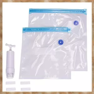 Túi Sous Vide 15 Gói Bảo Quản Thực Phẩm Chân Không Điện Có Thể Tái Sử Dụng Tiết Kiệm Nồi Có 1 Máy Bơm Tay, 2 Kích Thước Túi Kín, 4 Kẹp