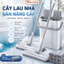 Bộ Lau Nhà Tự Vắt 360° HomeMate – Cây Lau Sàn Kèm Xô Inox 2 Ngăn, Lau Sạch Mọi Góc Khuất