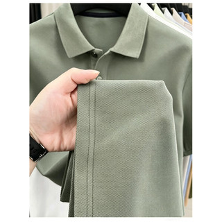 Plus Size Nam Công Sở Cổ Tay Ngắn Oversize Thêu Áo Sơ Mi Polo