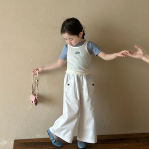 Mùa hè phong cách mới của cô gái Vest+ngắn tay áo 2 mảnh áo thun
