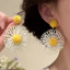 Bông Tai Phong Cách Ngày Lễ, Hoa Phóng Đại, Sang Trọng và Trắng Rỗng Rơm