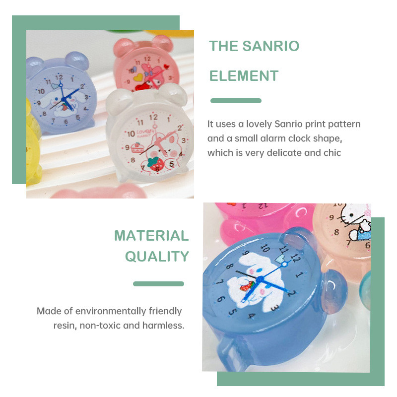 🌤️COD🌤️Dễ Thương Đồng Hồ Báo Thức mini Bằng Nhựa resin Dạ Quang diy Để Bàn Trang Trí Phòng Ngủ / Chậu Cây Cảnh