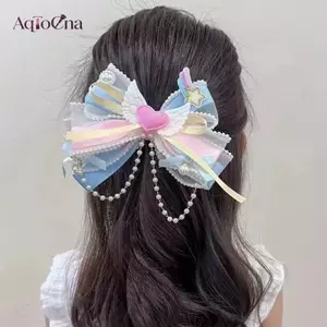 AqToCna Thời Trang Công Chúa Nơ Kẹp Tóc Barrettes Phụ Kiện Tóc Trẻ Em Dễ Thương Ngọt Ngào Bé Gái Mũ Đội Đầu Tóc AqToCna
