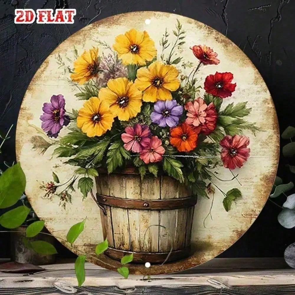CIFbuy Dấu hiệu kim loại cổ điển Nghệ thuật treo tường hoa cho trang trí quán cà phê tại nhà