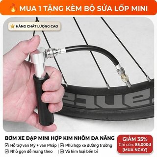 Bơm Xe Đạp Mini Hợp Kim Nhôm Van Kép Cho Xe Đạp Thể Thao Ngoài Trời