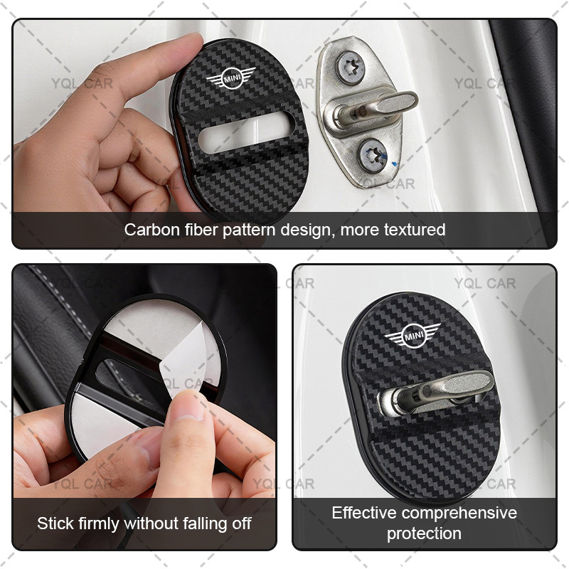 1 / 4 Khóa Cửa Ô Tô Chống Va Chạm Miếng Lót Khóa Cửa Ô Tô Đệm Dành Cho Mini Cooper One S R50 R53 R56 R60 F55 F56 R57