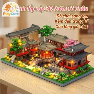 Khối xây dựng kiến trúc 3D Khu vườn Tô Châu Nanoblock Gạch ABS Màn hình LED Quà tặng trẻ em