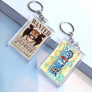 Gantungan kunci Keychain Anime Bounty One Piece  depan Belakan - Luffy