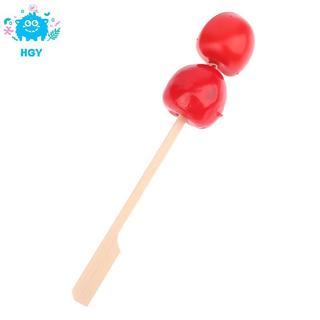 HGY 100 Chiếc 12CM Tre BBQ Xiên Hamburger Trang Trí Tre Sti Dùng Một Lần Thịt Nướng Nĩa Đảng Đuôi Buffet Thịt Dụng Cụ Trái Cây EEE
