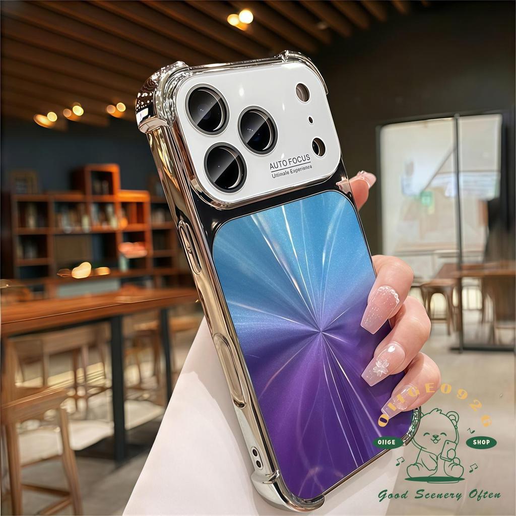 【 Ốp lưng iPhone17 】 Túi khí bốn góc mạ gradient họa tiết CD Vỏ điện thoại iphone17 Pro Max 16 15 14 13 cho vỏ iPhone Vỏ mềm silicon TPU chống sốc