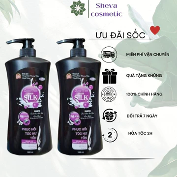 (ComBo 2 Chai) Dầu Gội Đầu Bồ Kết Phục Hồi Tóc Hư Tổn SILK 1000ml - Dầu gội nguyên chất