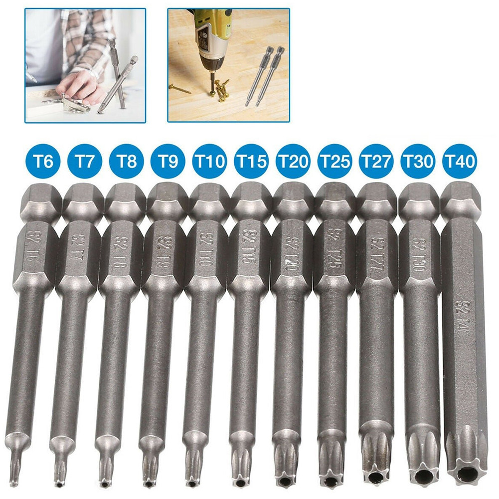 [GIGGLE] 1 Mũi tuốc nơ vít Torx đầu từ tính -T40 75mm An ninh Tamper Proof Star