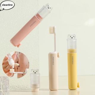 Hộp đựng kem đánh răng CLEARLINE, Bàn chải đánh răng du lịch Mini 2 trong 1, Hộp lưu trữ ống kem đánh răng di động có thể gập lại dễ thương cho du lịch cắm trại ngoài trời