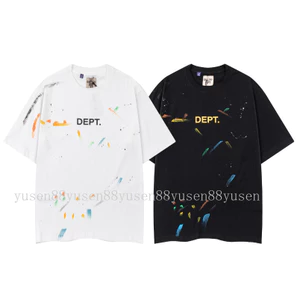 Chất Lượng Cao * * Ga888 Dep * * * Phong Cách Mới In Mực Thủ Công Cổ Tròn Tay Ngắn Áo Thun Cotton Nguyên Chất Tay Ngắn T @