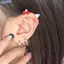 Bluelover 2 Chiếc Nơ Trái Tim Xương Tai Móng Tay Thép Titan Bông Tai Dễ Thương Cho Nữ Đâm thủng Phụ Kiện Trang Sức Mới