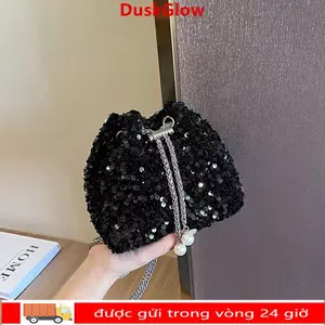 Túi đeo vai sequin chuỗi DUSKGLOW, Túi tiệc dạ hội chuỗi quà tặng, Túi xách sequin