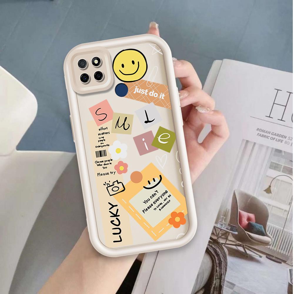 Ốp Lưng Cho Realme C12 C25 C25S C21Y C25Y C15 Narzo 30A Narzo 20 Phim Hoạt Hình Silicon Mềm Vỏ Điện Thoại TPU Nhãn Nụ Cười Hoa Mắt Thiên Thần Ốp Lưng Chống Sốc