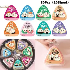 TRTR 80 Cái Tam Giác Cơm Bóng Paing Túi Stiers Nori Rong Biển Onigiri Túi Sushi Stiers Làm Sushi Khuôn Dụng Cụ Bento Phụ Kiện VN