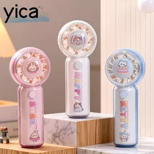 Quạt sạc USB cầm tay Mini in hình hoạt hình, 3 tốc độ gió, mạnh mẽ, có thể sạc lại, sử dụng cá nhân