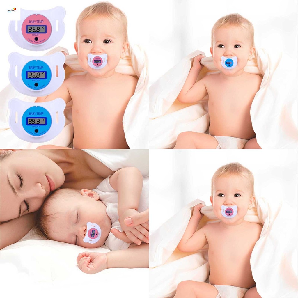 Nhiệt kế di động cho bé Tiện lợi khi sử dụng với nhiệt kế thiết kế núm vú giả Thích hợp cho trẻ sơ sinh Trẻ mới biết đi