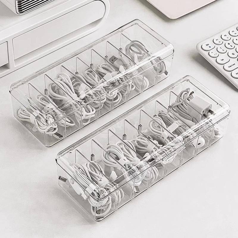{BUDDI} Hộp đựng điện thoại di động bằng nhựa trong suốt và hộp lưu trữ cáp dữ liệu Lưu trữ đa chức năng cho văn phòng {buddingenergy}