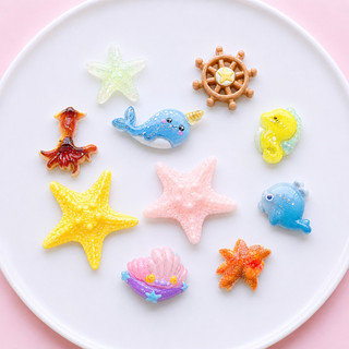 SET CHARM SAO BIỂN SÒ ỐC RÙA SỨA CUA CÁ THUYỀN TRANG TRÍ DÉP CROCS JIBBITZ NHỰA RESIN DỄ THƯƠNG CAO CẤP