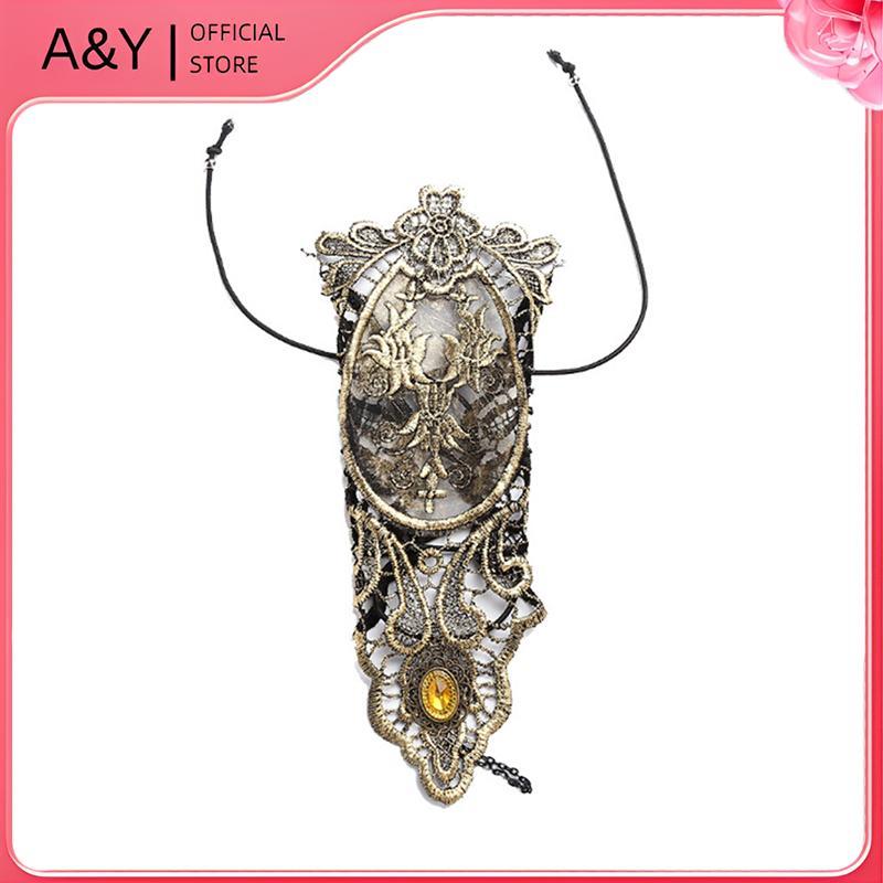 A & Y Gothic Steampunk Ren Cuff Găng Tay Không Ngón, Ấm Cánh Tay, Vòng Tay Vàng