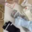 AqToCna Đơn Giản Phù Hợp Với Nữ Tính Cotton Sos Ren Nơ Ngọt Ngào Thoáng Khí Đi Giữa Ống Sos Phụ Kiện Thời Trang Quà Tặng AqToCna