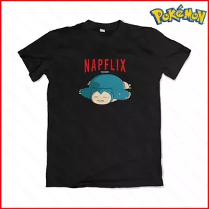 YB1 Anime Áo Thun Snorlax Naplix Game Pokemon Unisex Áo Tay Ngắn Dáng Rộng Áo Sơ Mi Plus Kích Thước BY1