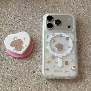 Ốp bảo vệ chân đế hình trái tim Cupid Puppy cho iPhone 11 12promax 13pro15pro 15promax 14 14promax 14pro 16 pro max 16 plus 17 17promax ốp lưng hai trong một