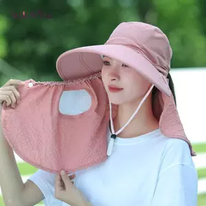 AqToCna Mùa Hè Qui Sấy UV Bảo Vệ Người Cá Nắp Mặt Ne Bao Câu Cá Ngoài Trời Đi Xe Đạp Có Thể Tháo Rời Tấm Che Mũ Nữ Buet Hat AqToCna