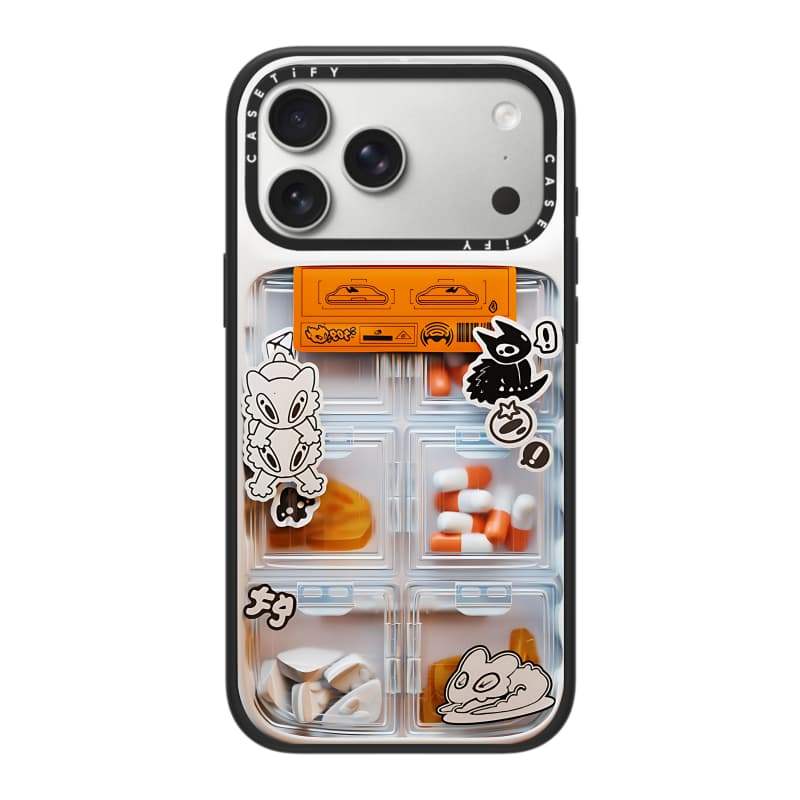 CASECASE X Monster Pill Case White Camera Ring Edition Matte Đen Cứng Hút Từ Tính Tác Động Dành Cho Apple IPhone 13 14 15 16 17 Pro Max Air Plus Có Hộp