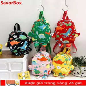 SAVORBOX Ba lô trẻ em Động vật hoạt hình Khủng long Nylon Mẫu giáo Schoolbag