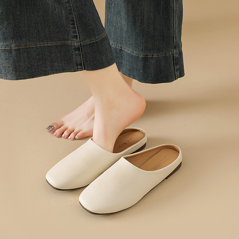 Atikota Nữ Mũi Vuông Mule Dép Slip On Nhẹ Thoải Mái Thường Ngày Ngoài Trời Mặc Giày Đi Bộ Bằng Cho Nữ Tất Cả Các Mùa Đa Năng Tối Giản Giày
