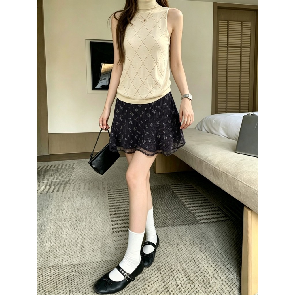 SUXI Váy Mini chữ A dáng rộng thông thường nhẹ nhàng dành cho nữ mùa hè mới 260506