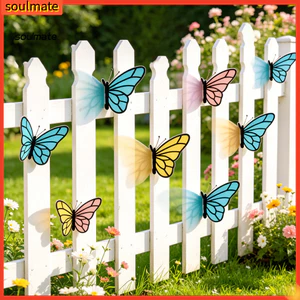 Linh hồn| Đồ trang trí bướm ngoài trời Vườn Bướm Nghệ thuật treo tường 3d Acrylic Bướm Nghệ thuật treo tường Hiệu ứng kính màu Nửa cánh Suncatcher cho sân vườn trong nhà ngoài trời cho gia đình