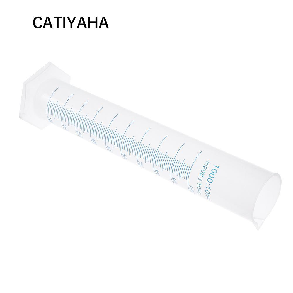 Xi lanh nhựa CATIYAHA, Xi lanh đo đơn bằng nhựa Polypropylen Cân đo 1000ml, Nhãn hiệu hai mặt đổ vòi Xi lanh phòng thí nghiệm đánh dấu 2 mặt