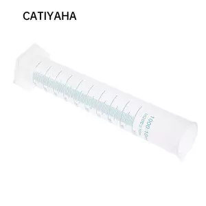 Xi lanh nhựa CATIYAHA, Xi lanh đo đơn bằng nhựa Polypropylen Cân đo 1000ml, Nhãn hiệu hai mặt đổ vòi Xi lanh phòng thí nghiệm đánh dấu 2 mặt