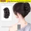 ESSENCEH Bun Head Tóc Giả, Kẹp Tóc Nâu Tự Nhiên, Phụ Kiện Tóc Lông Tơ Tổng Hợp Màu Đen Thời Trang