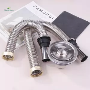 Bồn Rửa Nhà Bếp Phòng Tắm Bằng Thép Không Gỉ 40 / 60cm Siphon Xả Chất Thải Ống Linh Hoạt Nhà Ống Thoát Nước Có Thể Thu Vào mới
