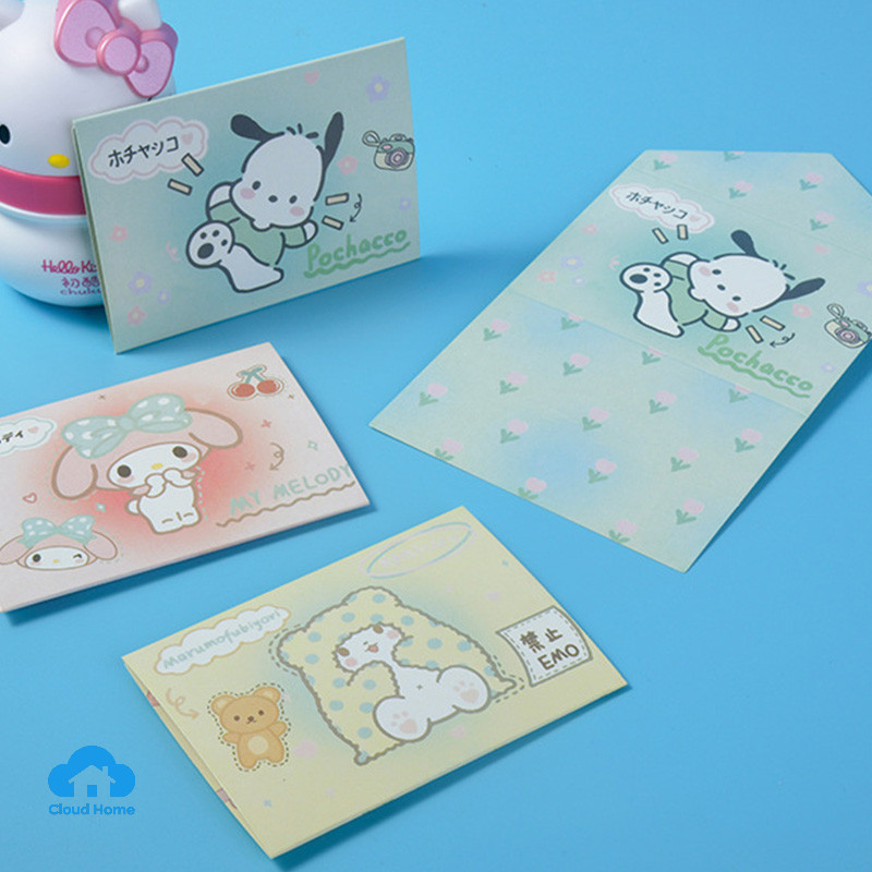 Thiệp chúc mừng gấp ba Sanrio Series, thiệp chúc phúc hoạt hình dễ thương, thiệp chúc mừng sinh nhật.