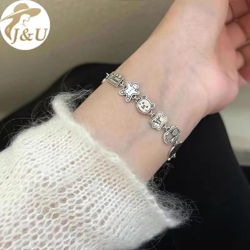 JU Bạc Zircon Trái Tim Vòng Tay Cho Bé Gái 1 Dây Xích Lấp Lánh Ngọt Ngào Trang Sức Tinh Tế Quà Tặng Dễ Thương Cho Sinh Nhật Phụ Kiện VN